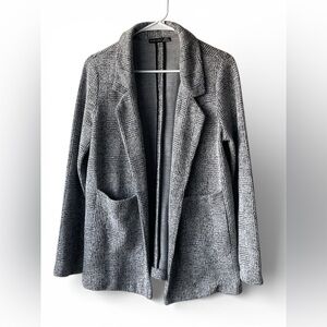 Black Tape Gray Textured Knit Blazer